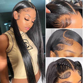 Super Long and Full Lace Frontal Wig Natural Black Straight Wigs